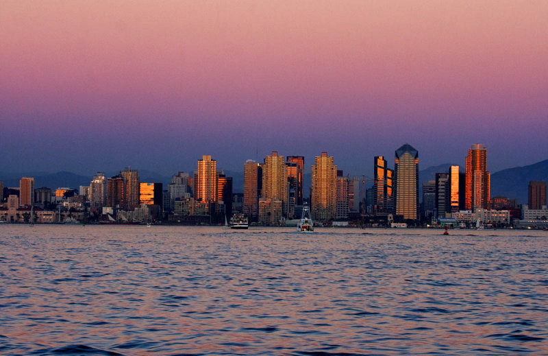 San Diego Bay at sunset