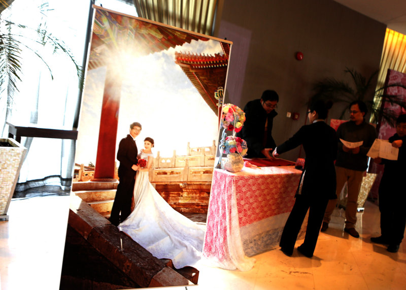 Sign in table at wedding