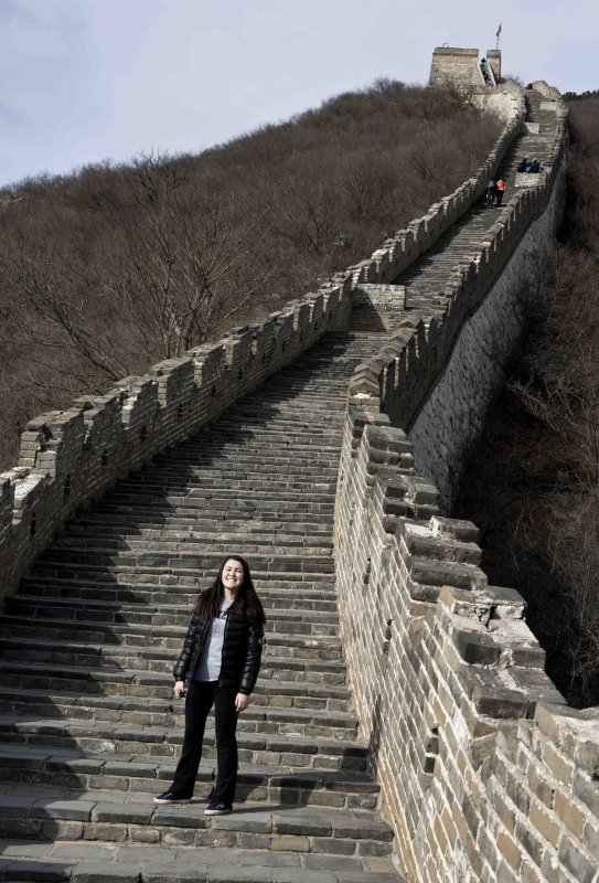 Climbing steep section of Great Wall