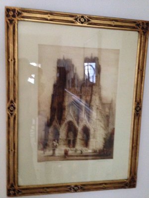 PRINT CATHEDRAL AT REIMS 1904 ISH