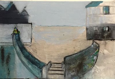 New abstract landscape mixed media- work in progress