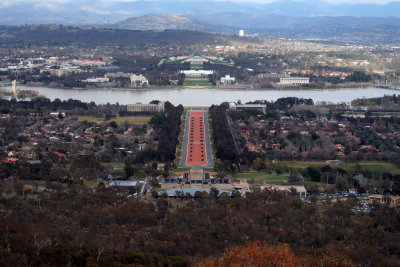 From Mt Ainslie - Looking Over the War Memorial, Down Anzac Parade and Across the Lake