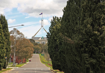 Huge Flagpole Over Parliament House