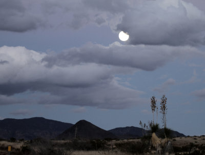 Moonrise Along  Texas RR 166 