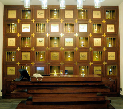 Tequila Wall in Mxico Lindo Waiting Area