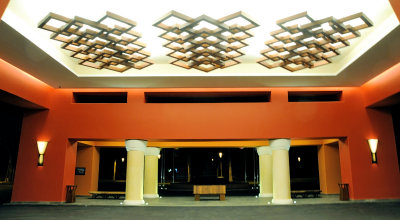 Looking Out The Lobby Entrance