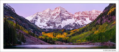 Maroon Lake, Twilight, Maroon Bells Snowmass Wilderness, Colorado, 2013