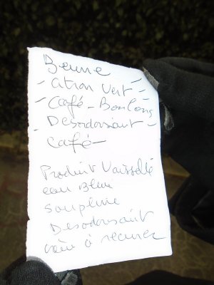 found shopping list on street after we landed 