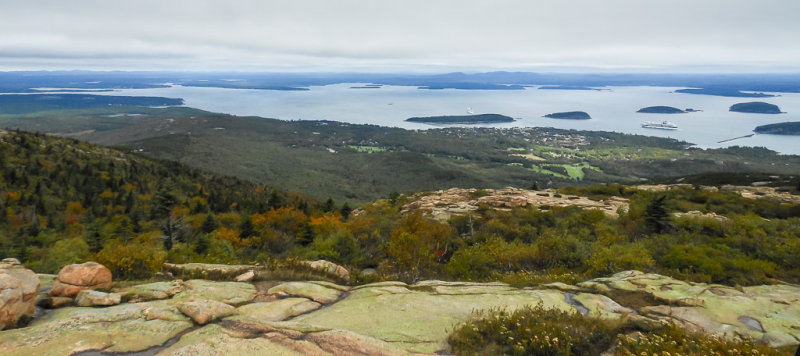 View from the top of Cadillac Mountain — at Acadia National Park.