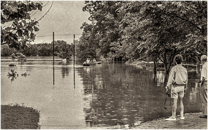 Watching the flood waters