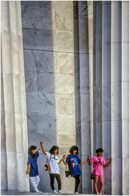 Tourists at the Lincoln Memorial 1991