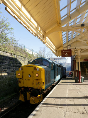 The 37 enters the station