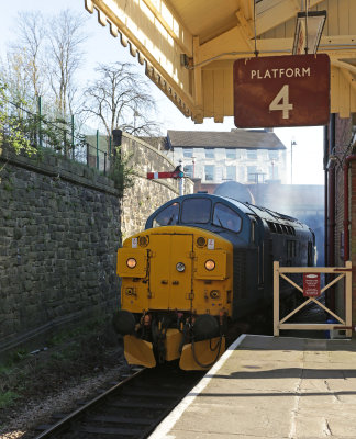 The 37 enters the station