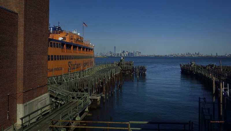 Staten Island Ferry with a lower Manhattan View and the World Trade Center rebuilt 