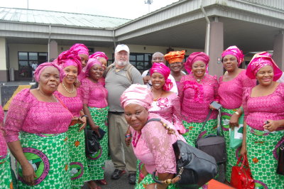 Nigeria - With NICOWA women at the Uyo Airport, Akwa Ibom State, Nigeria