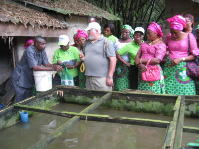 With Nature Farms hatchery manager Emmanuel Hogan