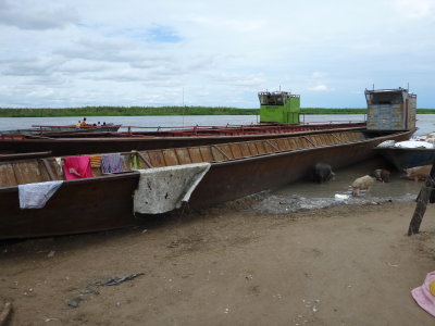 River barges on the White Nile, Bor Harbor, South Sudan