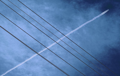 Street wire and jet plane