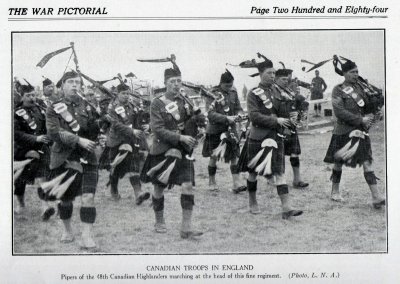 15th Battalion CEF Pipe Band, Salisbury Plain, England