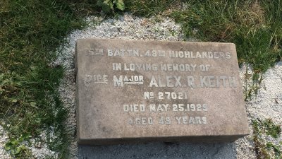 Pipe Major Alexander Reid Keith Headstone