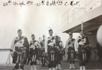 15th Battalion CEF Pipe Band, Crossing to the UK, SS Megantic, October  1914