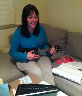 Pam and new ukulele