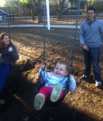 Jo (Pam's sister), Dan, and baby Elise the niece