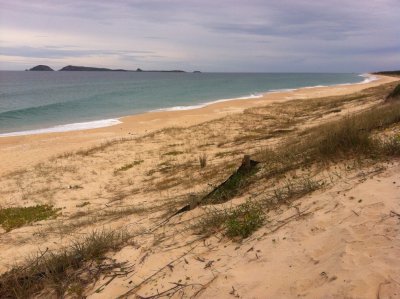 Motorcycle road trip - shoreline near Anna Bay