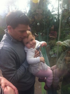Dan and his daughter, Elise, at a zoo
