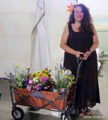 Roving flower girl beautified the fairgrounds