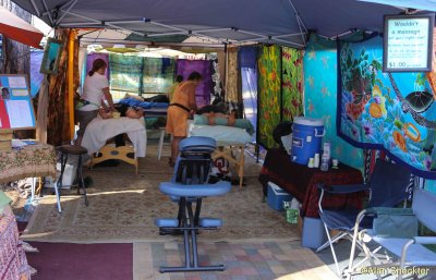 Just one of the festival's massage stations