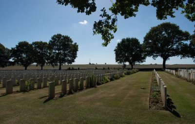 View from Courcelette British cemetery looking towards Pozieres ridge - 6230.jpg