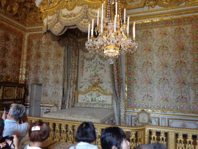 Queen Marie Antoinette's bedroom, door to the left was left open like when she escaped the palace