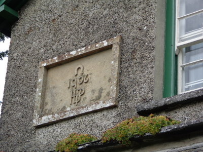 Beatrix Potter's initials on the extension of the house
