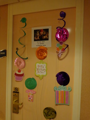 I decorated my sis in law's door for her 50th birthday celebration on the cruise