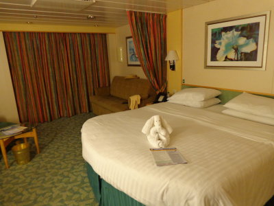 Our cabin on the ship w/ a balcony