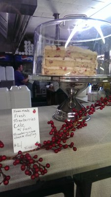 Strawberry Cake at Renningers Antique Center in Mt Dora, FL