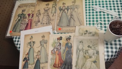 2nd run to Renninger's Antique mall and bought a bunch of fashion prints 