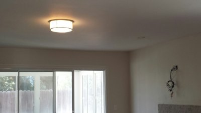 40. Light fixture in living room