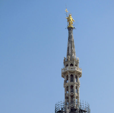 The gilded main spire, from the roof of the Duomo