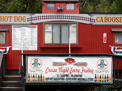 Old train caboose turned into a hot dog stand