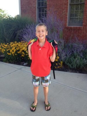 first day of school- big third grader!