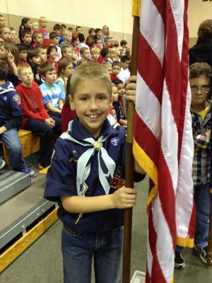 joey got to do the flags ceremony at the veteran's day program