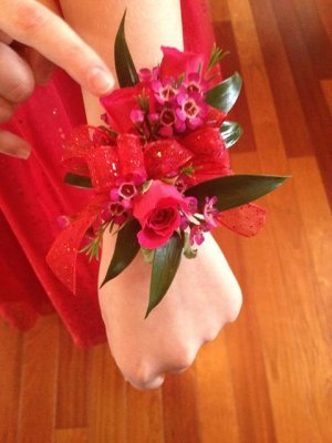 the corsage jeff gave her- her first!
