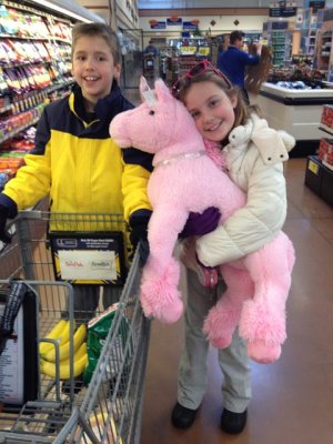 this is what happens on a snow day when you take your kids to the store with you