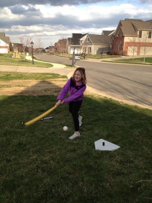 needed to take a pic as this is the first time she has ever swung a bat!