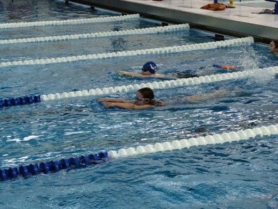 she started swim this month too!