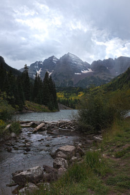 Maroon Bells and Tail Waters from Lake