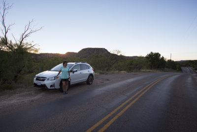 Julie and her Subie at Palo Duro