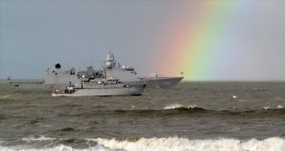 Rainbow at sea (coast Scheveningen)